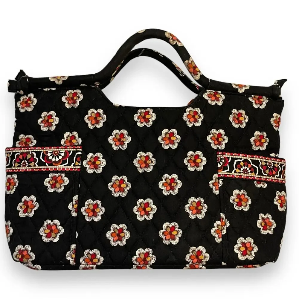 Vera Bradley Gabby Satchel Double Handle Quilted Wome's Floral Pockets Lined Zip